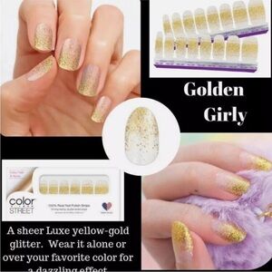 Color Street Golden Girly Nail Polish Strips . New in package.
